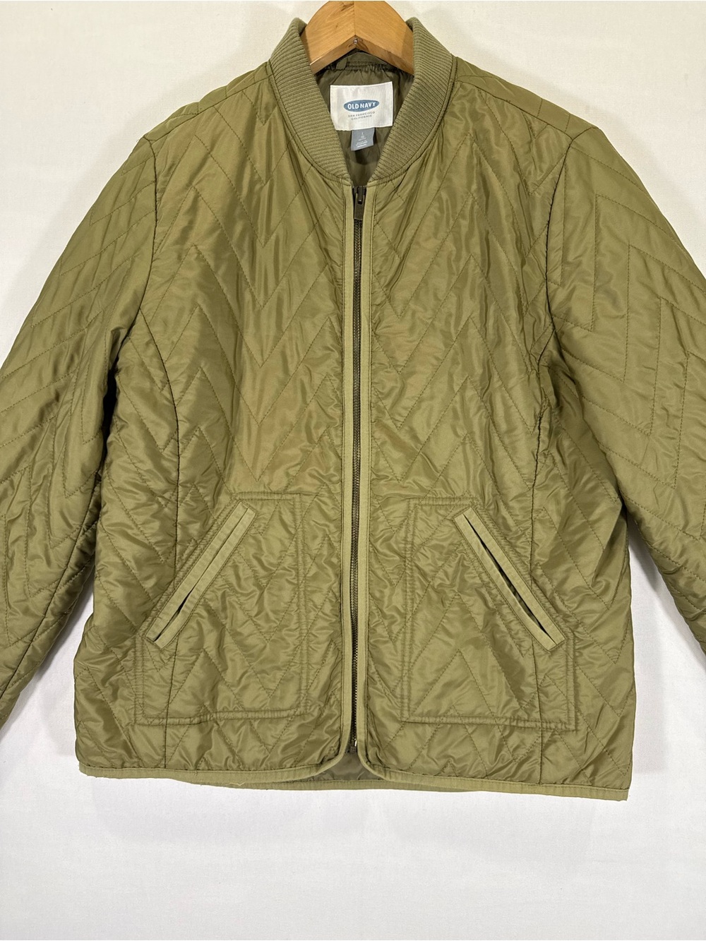 Old Navy Olive Quilted Bomber Jacket